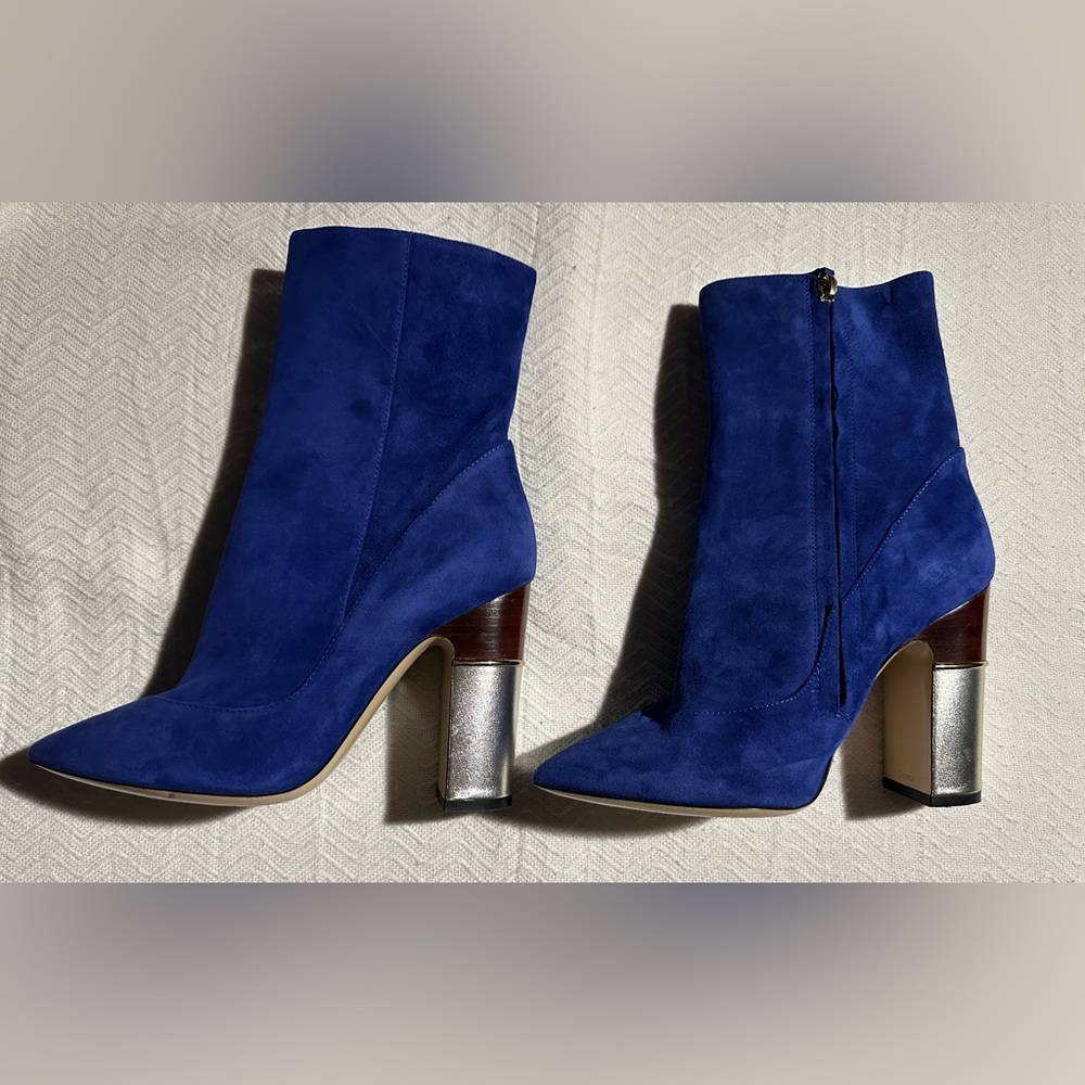 Pollini blue suede ankle boots